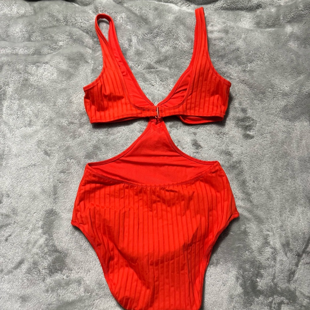 Aerie Vibrant Orange One-Piece Swimsuit - Picture 2 of 3
